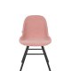ZUIVER Albert Kuip Myk spisestuestol - rosa polyester og sort ask