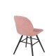 ZUIVER Albert Kuip Myk spisestuestol - rosa polyester og sort ask