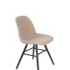 ZUIVER Albert Kuip Myk spisebordstol - beige polyester og sort ask