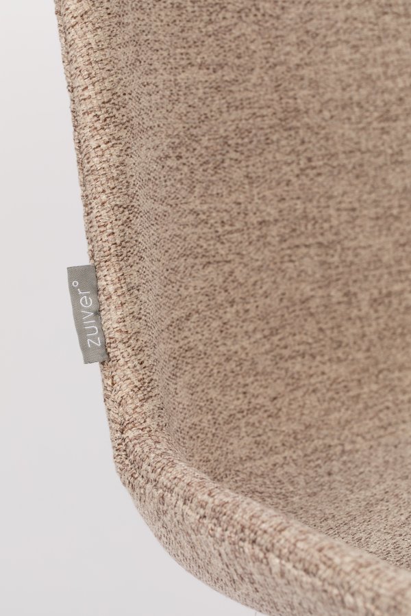 ZUIVER Albert Kuip Myk spisebordstol - beige polyester og sort ask