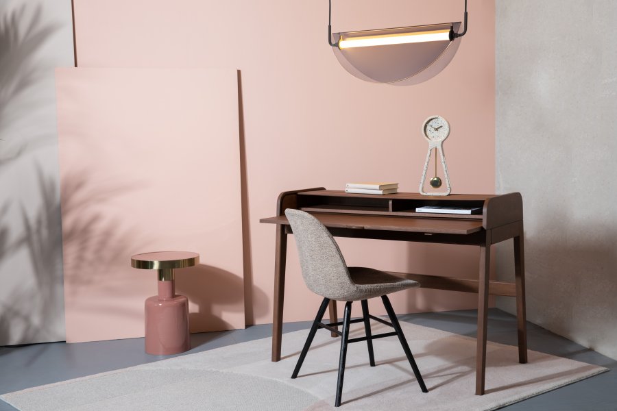 ZUIVER Albert Kuip Myk spisebordstol - beige polyester og sort ask