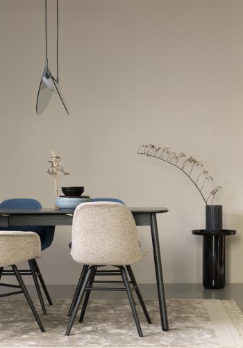 ZUIVER Albert Kuip Myk spisebordstol - beige polyester og sort ask