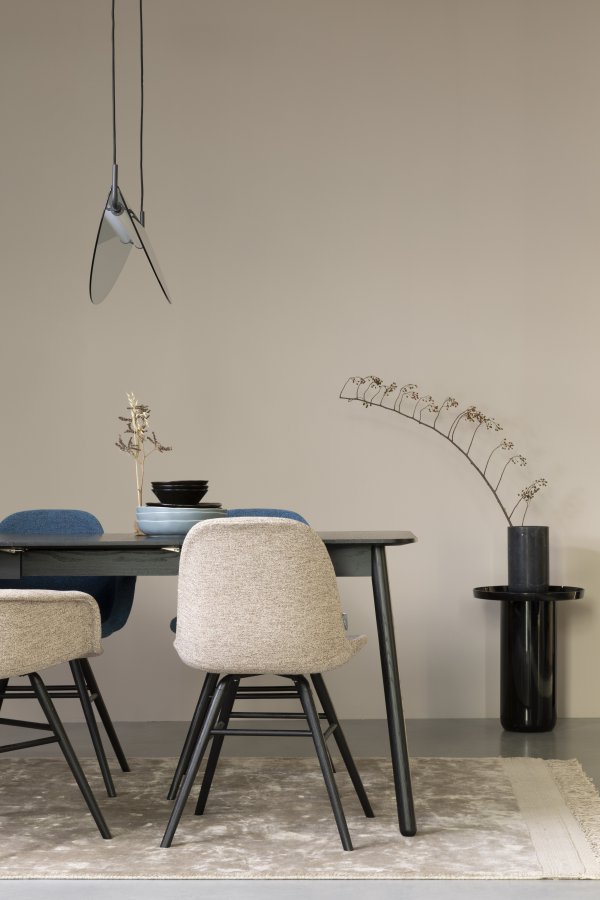 ZUIVER Albert Kuip Myk spisebordstol - beige polyester og sort ask