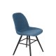 ZUIVER Albert Kuip Myk spisestuestol - bl polyester og sort ask