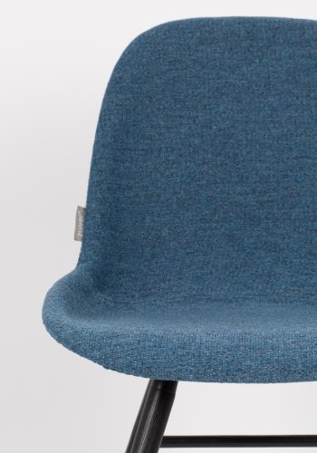 ZUIVER Albert Kuip Myk spisestuestol - bl polyester og sort ask