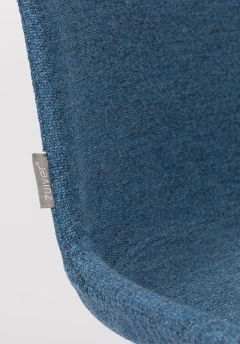 ZUIVER Albert Kuip Myk spisestuestol - bl polyester og sort ask