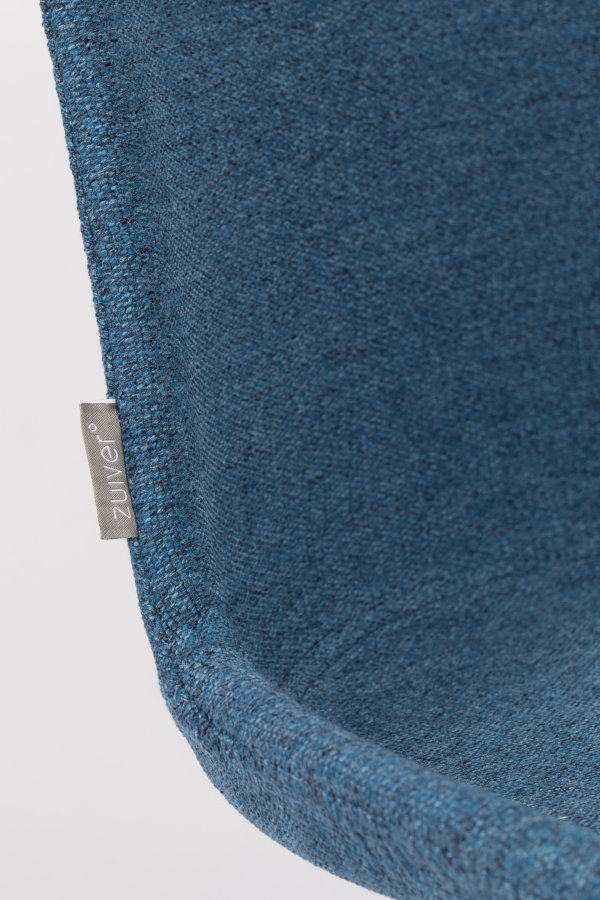 ZUIVER Albert Kuip Myk spisestuestol - bl polyester og sort ask