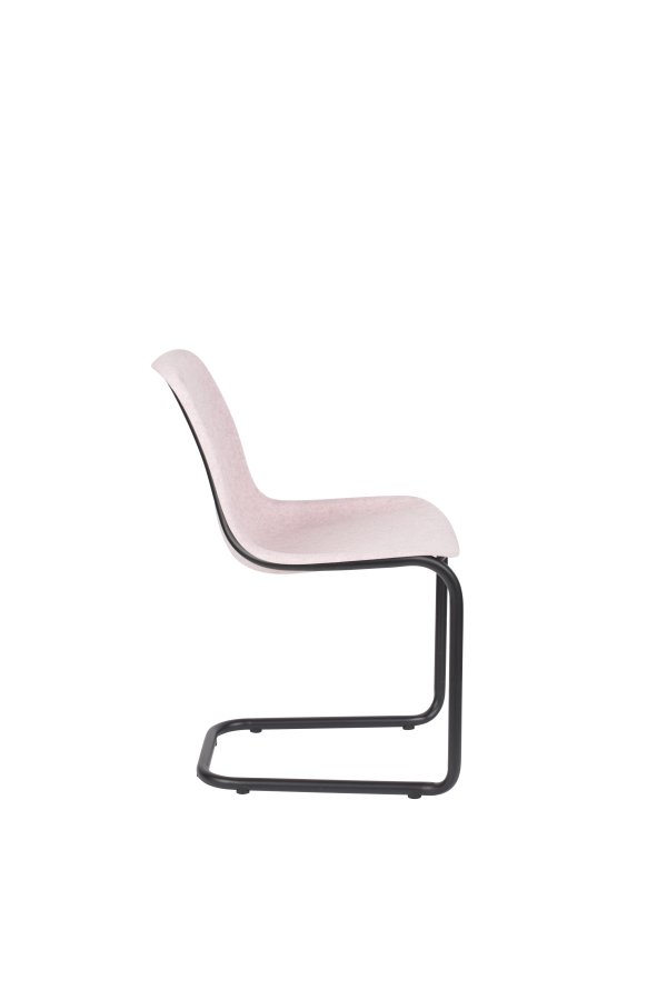 ZUIVER Trst spisestuestol, stablebar - rosa polyetylen og sort stl