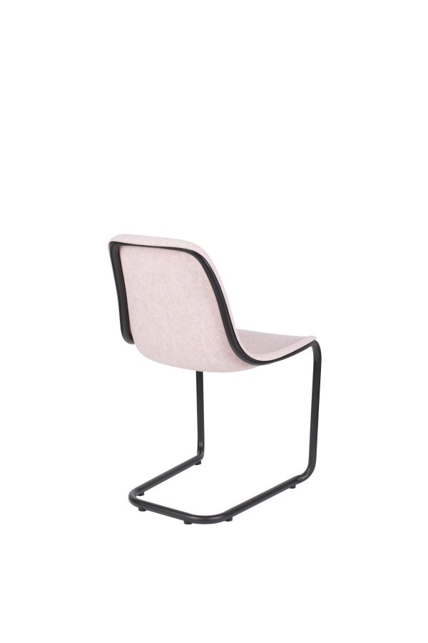 ZUIVER Trst spisestuestol, stablebar - rosa polyetylen og sort stl