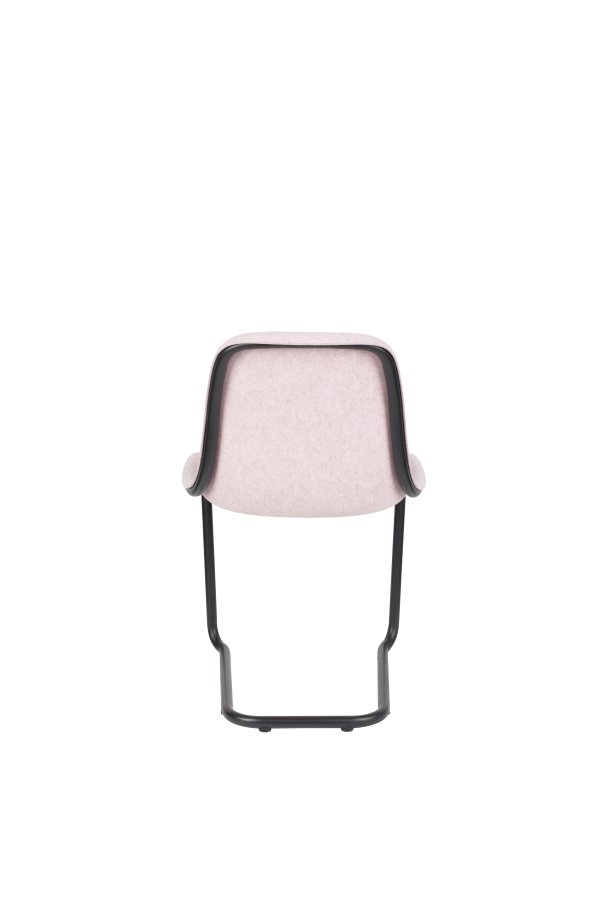 ZUIVER Trst spisestuestol, stablebar - rosa polyetylen og sort stl