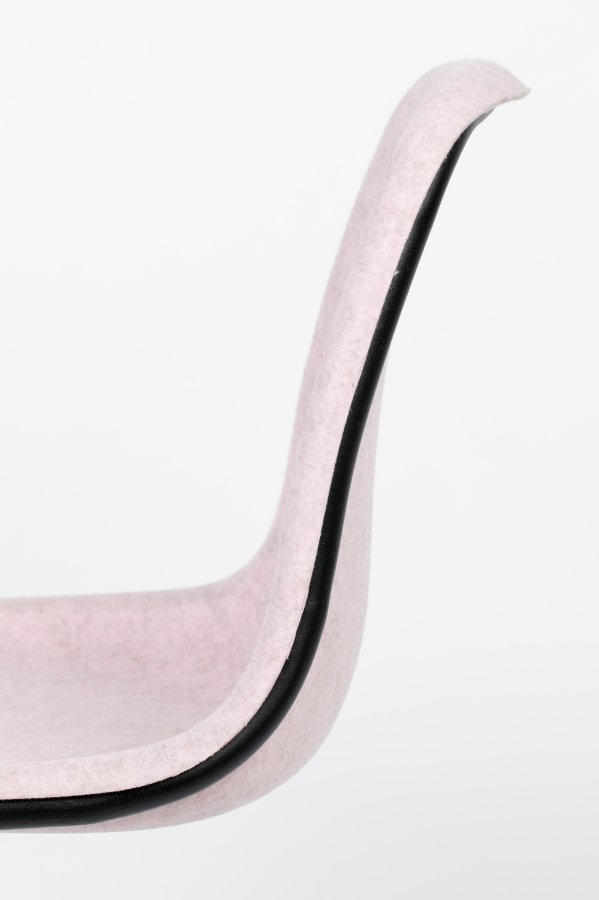 ZUIVER Trst spisestuestol, stablebar - rosa polyetylen og sort stl