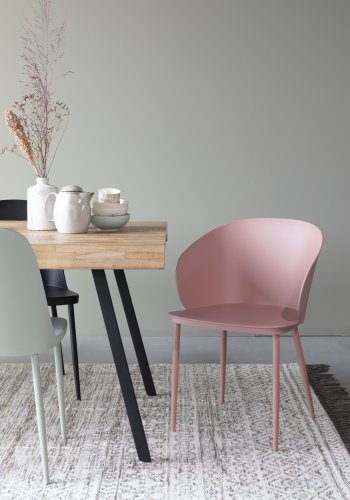 WHITE LABEL LIVING Gigi spisestuestol - rosa polypropylen og stl