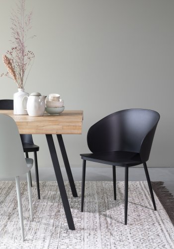 WHITE LABEL LIVING Gigi spisestuestol - svart polypropylen og stl