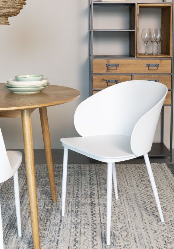 WHITE LABEL LIVING Gigi spisestuestol - hvit polypropylen og stl