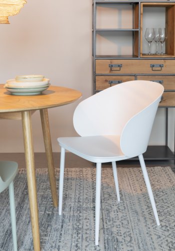 WHITE LABEL LIVING Gigi spisestuestol - hvit polypropylen og stl