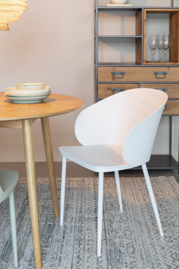 WHITE LABEL LIVING Gigi spisestuestol - hvit polypropylen og stl