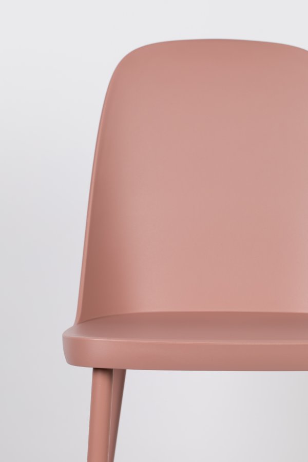 WHITE LABEL LIVING Pip spisestuestol - rosa polypropylen og metall