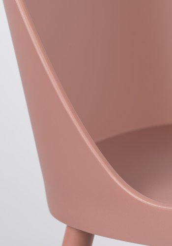 WHITE LABEL LIVING Pip spisestuestol - rosa polypropylen og metall