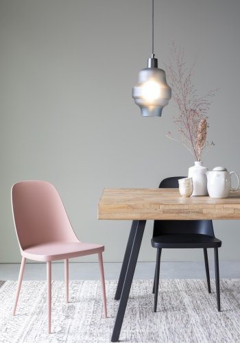 WHITE LABEL LIVING Pip spisestuestol - rosa polypropylen og metall