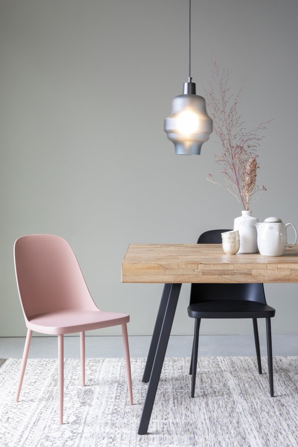 WHITE LABEL LIVING Pip spisestuestol - rosa polypropylen og metall