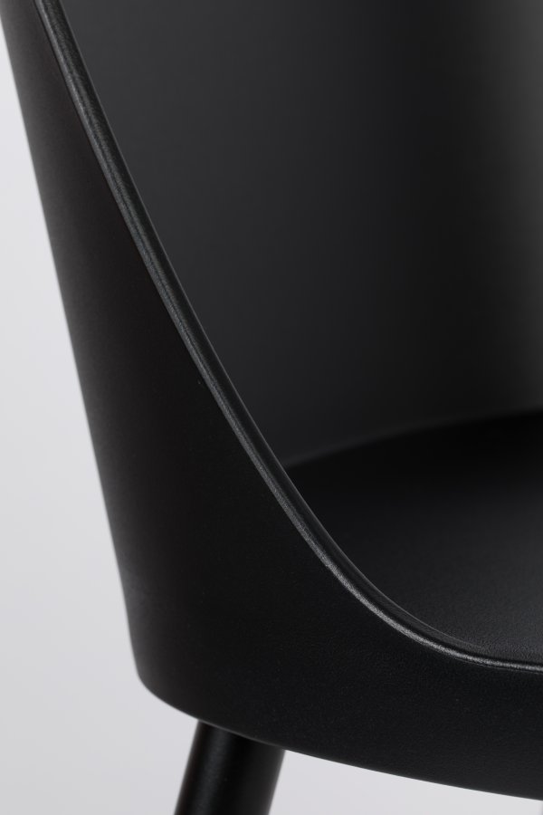 WHITE LABEL LIVING Pip spisestuestol - svart polypropylen og metall