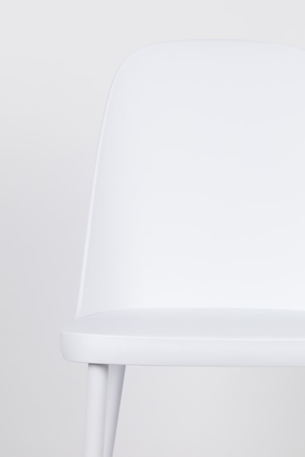 WHITE LABEL LIVING Pip spisestuestol - hvit polypropylen og metall