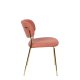 WHITE LABEL LIVING Jolien spisestuestol - rosa polyester/nylon og gullstl