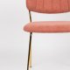 WHITE LABEL LIVING Jolien spisestuestol - rosa polyester/nylon og gullstl
