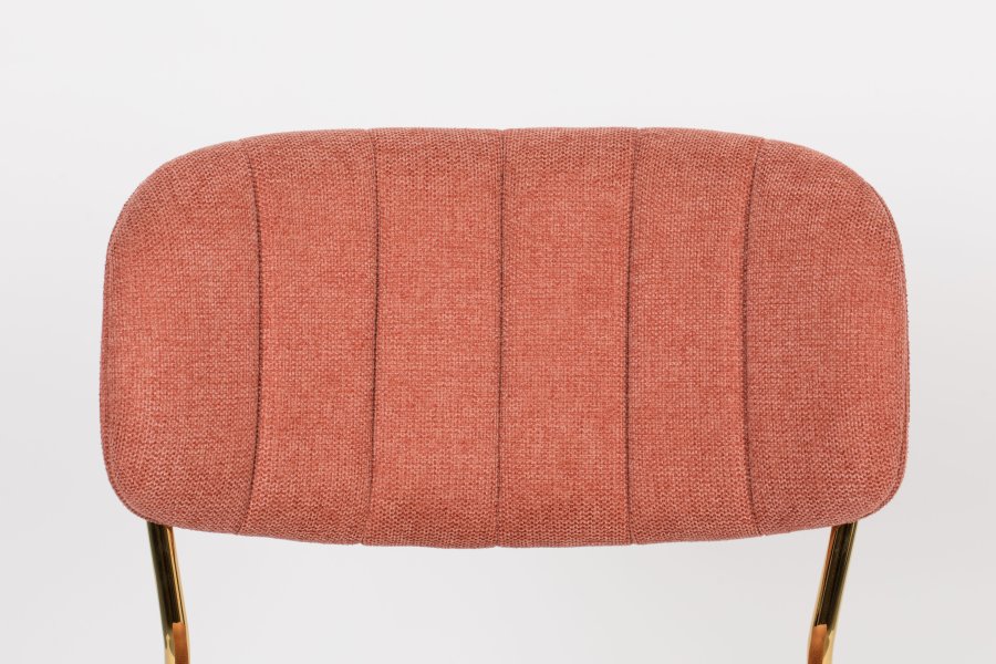 WHITE LABEL LIVING Jolien spisestuestol - rosa polyester/nylon og gullstl