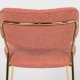 WHITE LABEL LIVING Jolien spisestuestol - rosa polyester/nylon og gullstl