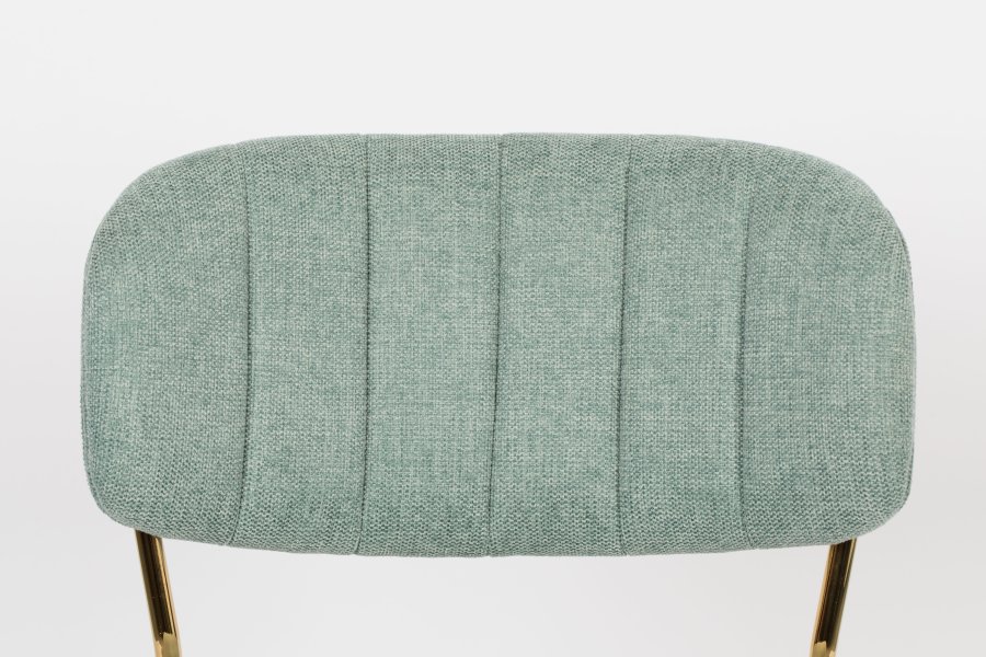 WHITE LABEL LIVING Jolien spisestuestol - lysegrnn polyester/nylon og gullstl