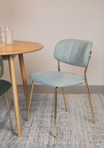 WHITE LABEL LIVING Jolien spisestuestol - lysegrnn polyester/nylon og gullstl