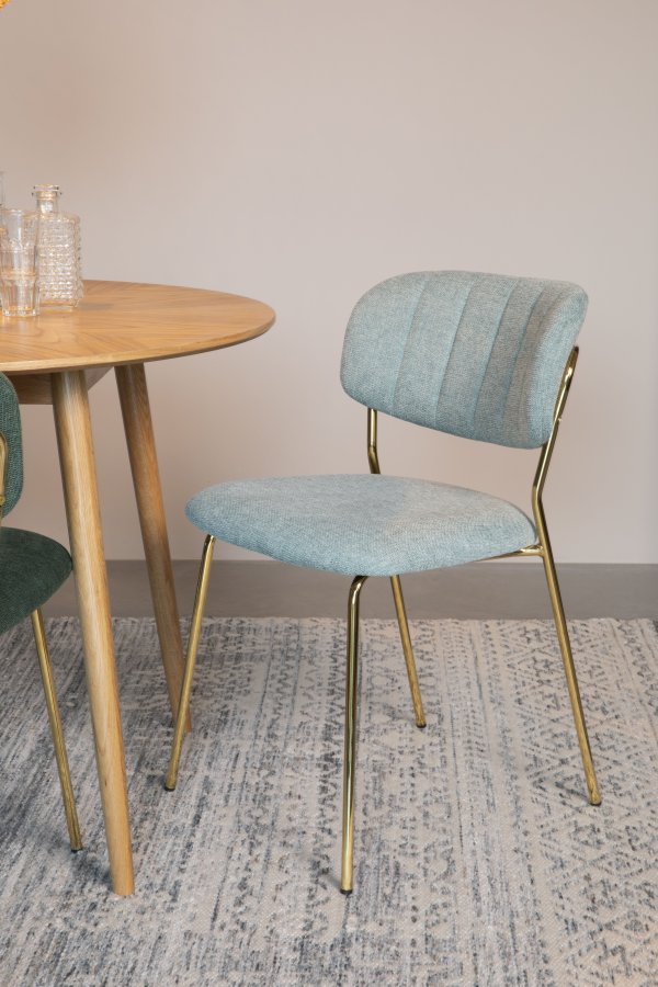 WHITE LABEL LIVING Jolien spisestuestol - lysegrnn polyester/nylon og gullstl