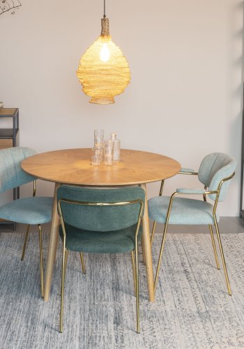 WHITE LABEL LIVING Jolien spisestuestol - lysegrnn polyester/nylon og gullstl