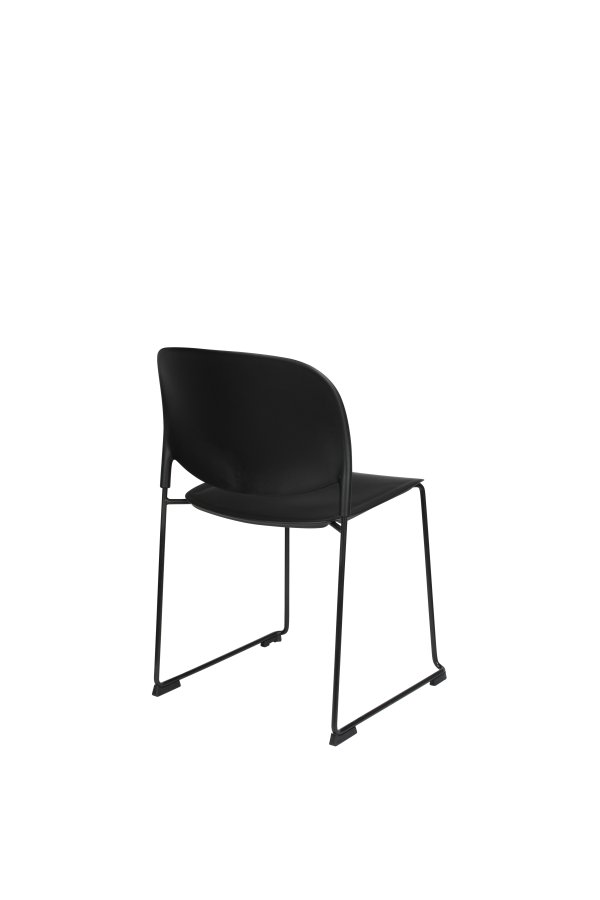 WHITE LABEL LIVING Stacks spisebordsstol, stablebar - svart polypropylen og stl
