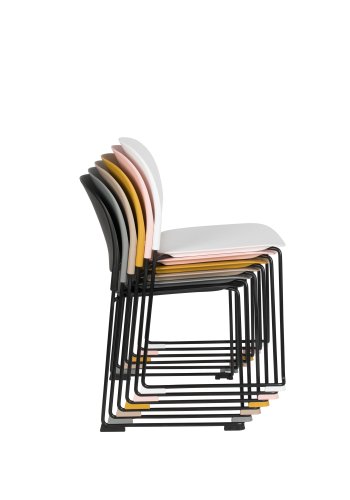 WHITE LABEL LIVING Stacks spisebordsstol, stablebar - svart polypropylen og stl