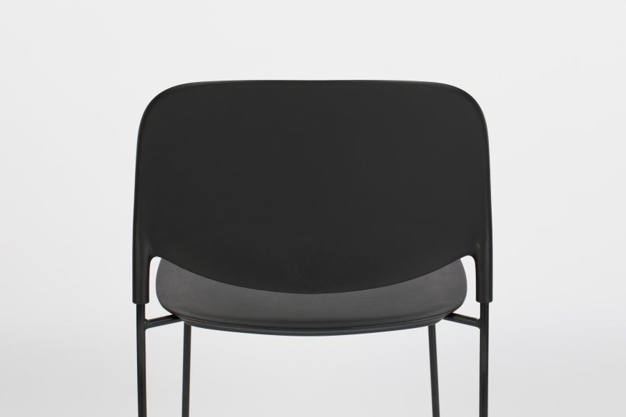 WHITE LABEL LIVING Stacks spisebordsstol, stablebar - svart polypropylen og stl