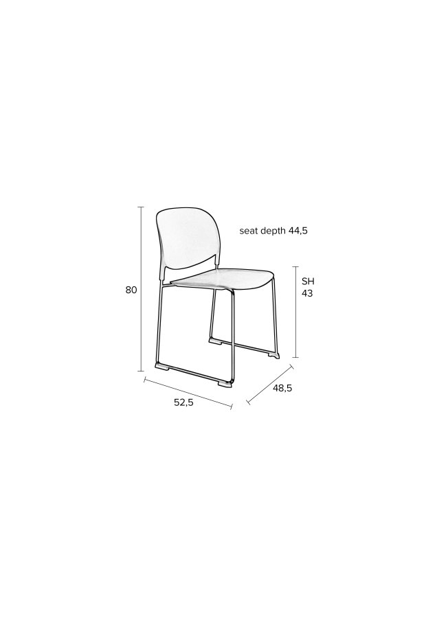 WHITE LABEL LIVING Stacks spisebordsstol, stablebar - okergul polypropylen og stl