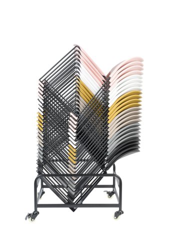 WHITE LABEL LIVING Stacks spisebordsstol, stabelbar - gr polypropylen og stl