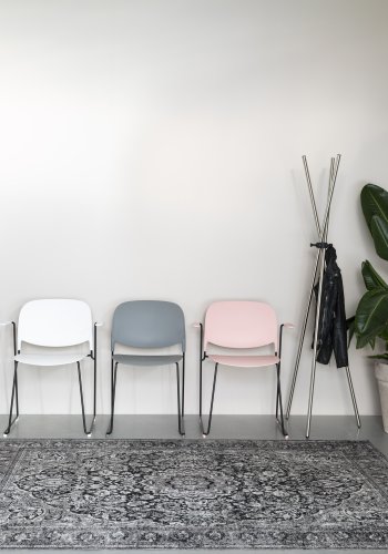 WHITE LABEL LIVING Stacks spisebordsstol, stabelbar - gr polypropylen og stl