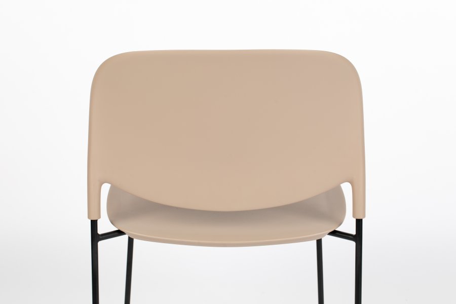 WHITE LABEL LIVING Stacks spisebordsstol, stablebar - brun polypropylen og stl