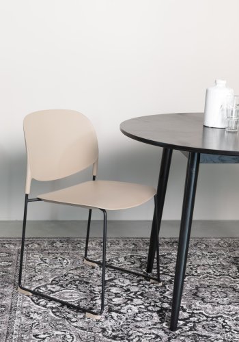 WHITE LABEL LIVING Stacks spisebordsstol, stablebar - brun polypropylen og stl
