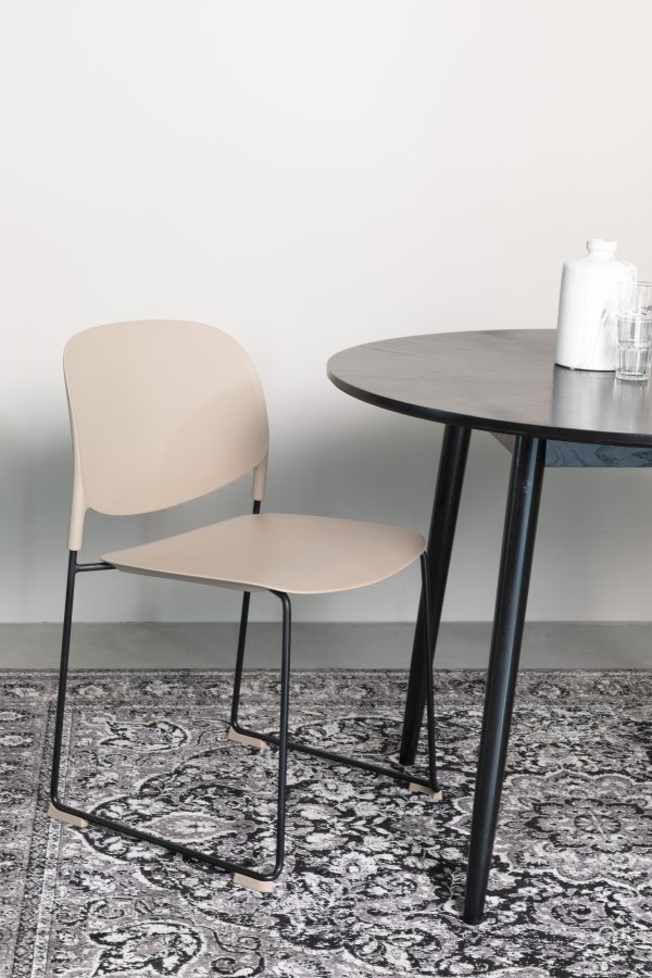 WHITE LABEL LIVING Stacks spisebordsstol, stablebar - brun polypropylen og stl