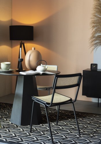 ZUIVER Jort spisestuestol - naturrotting og sort stl