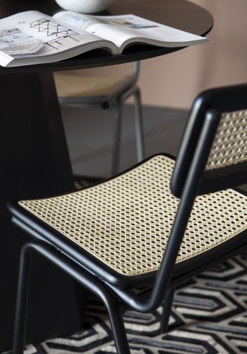 ZUIVER Jort spisestuestol - naturrotting og sort stl