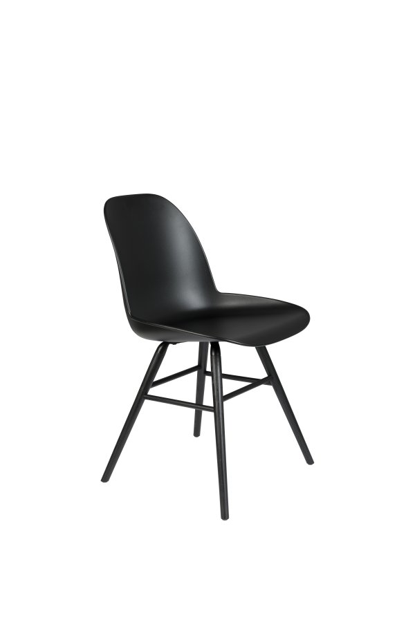 ZUIVER Albert Kuip spisestuestol - sort plast og sort ask