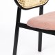 ZUIVER Spike spisestuestol - naturlig rotting, rosa polyester og sort stl