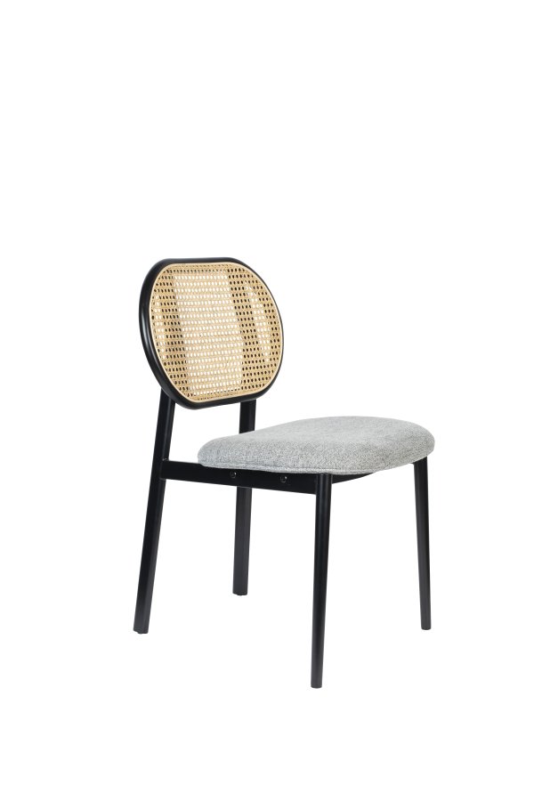 ZUIVER Spike spisestuestol - naturlig rotting, gr polyester og sort stl