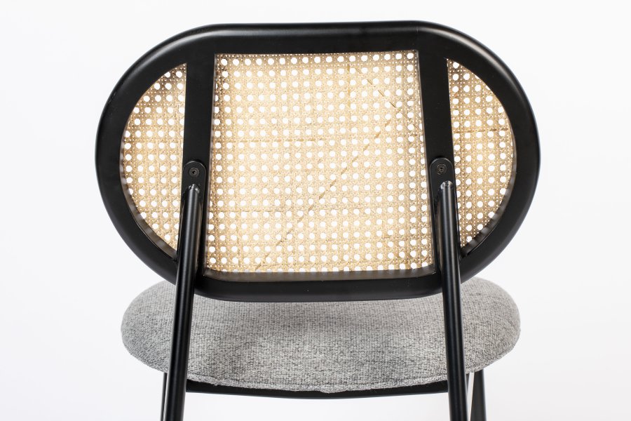 ZUIVER Spike spisestuestol - naturlig rotting, gr polyester og sort stl