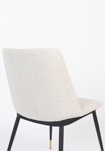 WHITE LABEL LIVING Lionel spisestuestol - beige polyester/nylon og stl